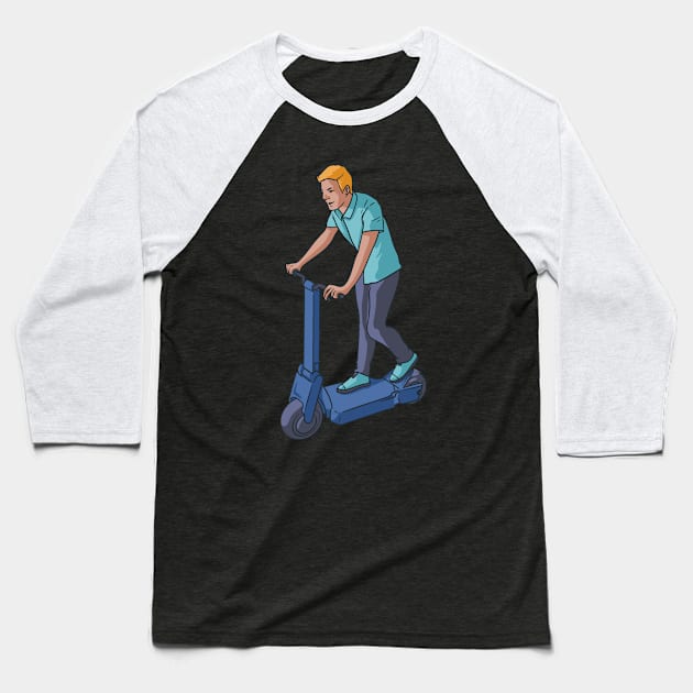 Electric Scooter - Scooter Baseball T-Shirt by fromherotozero